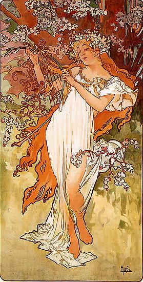 Alfons Mucha Spring France oil painting art